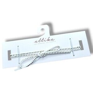 NWT Revolve Ettika Vegan White Suede Studded Adjustable Tie Choker Necklace